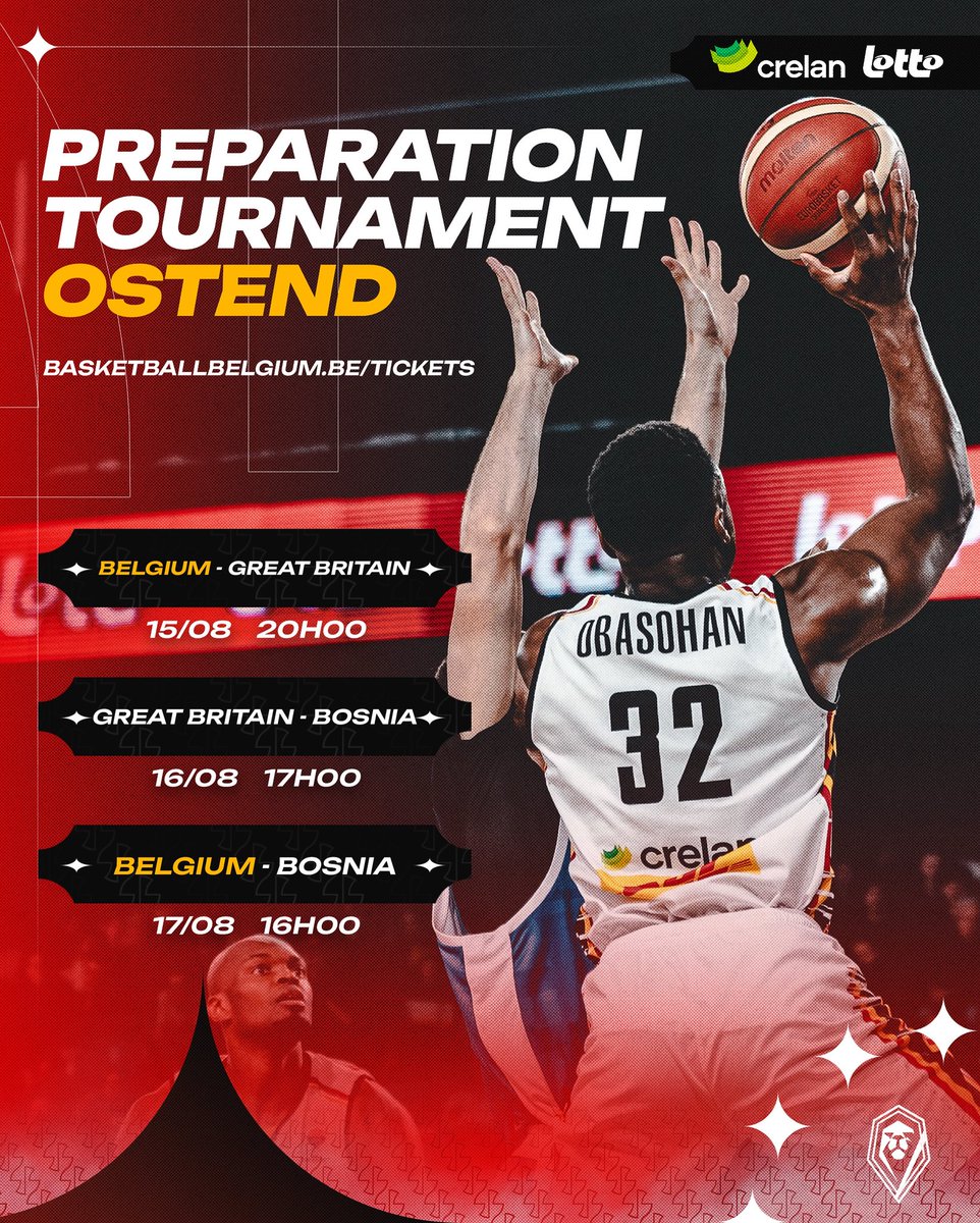 You can buy your tickets for the 3 nations tournament in Oostende NOW 👀🔥

Go to basketballbelgium.be/tickets to buy 🔗 

#basketballbelgium #crelansport #omdathetkan #lions