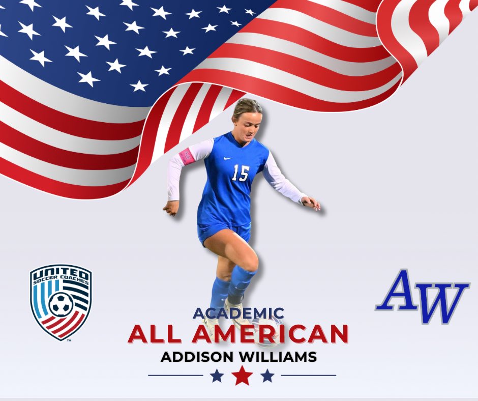 AWHSSoccer's tweet image. 🚨Big News 🚨
Congratulations to Addison Williams on being named to the @UnitedCoaches Academic All America team! Tireless worker on the field and in the classroom!