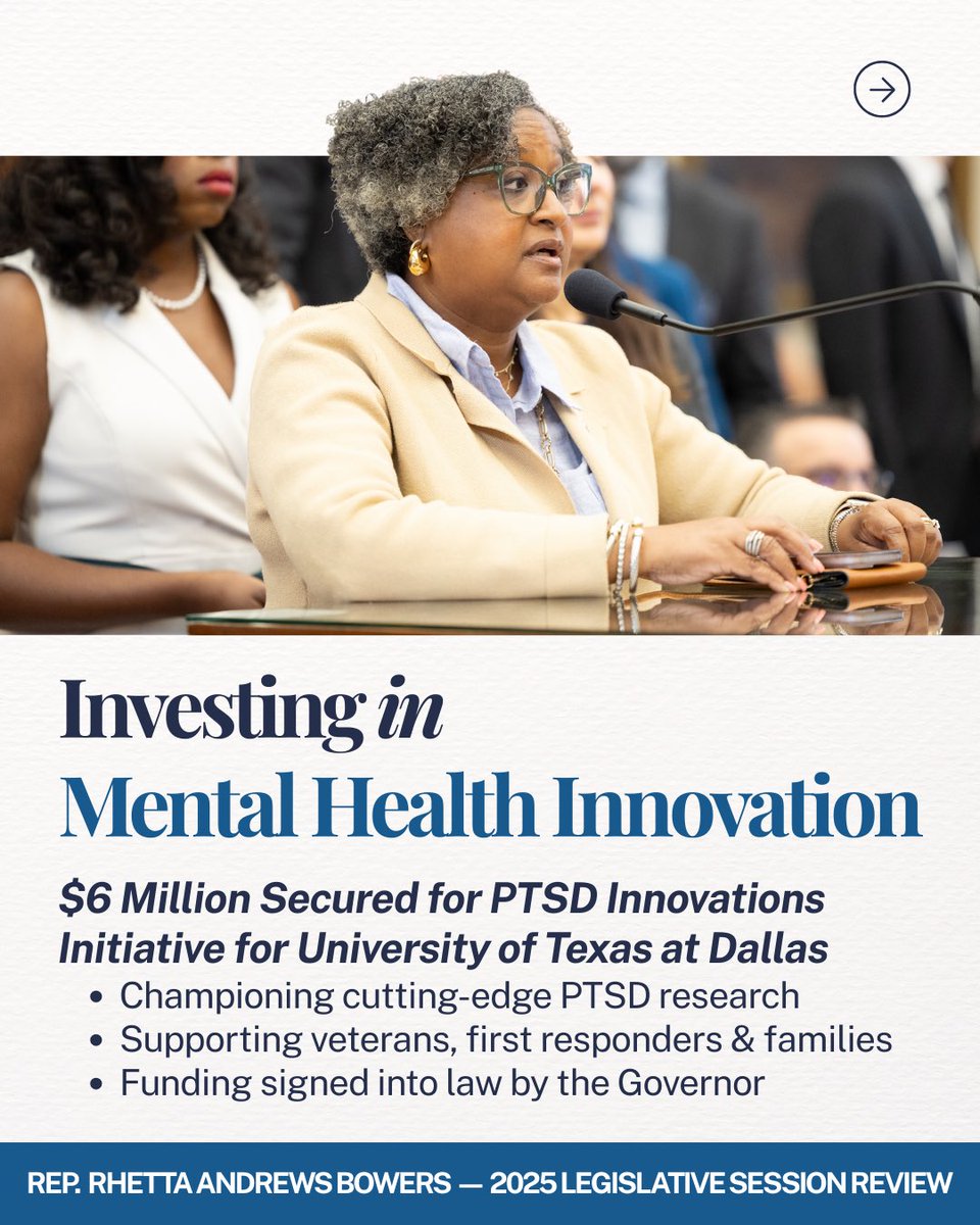 BowersForTexas's tweet image. Rooted in service. Focused on results.
Major wins for HD 113 and North Texas in the #TXLege89—safer communities, stronger schools, mental health access, survivor protections & smarter alcohol sales laws.
#TeamBowers #HD113 #NorthTexasStrong