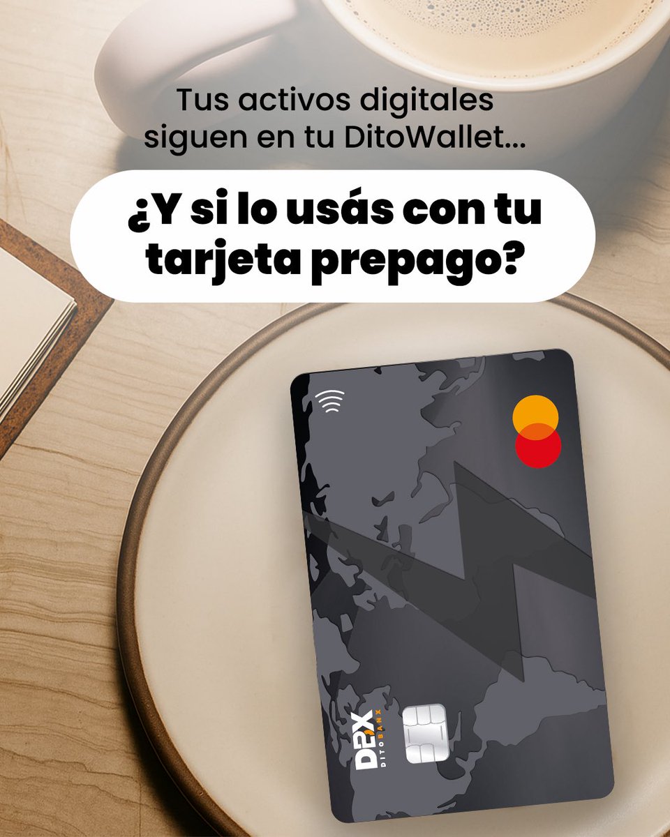 Ditobanx's tweet image. Tus activos digitales siguen en tu DitoWallet…

 ¿Y si lo usás con tu tarjeta prepago? 💸
 Pagá donde sea, cuando sea.

#DitoBanx #Mastercard #SinFronteras #WalletActiva #MidweekMood
