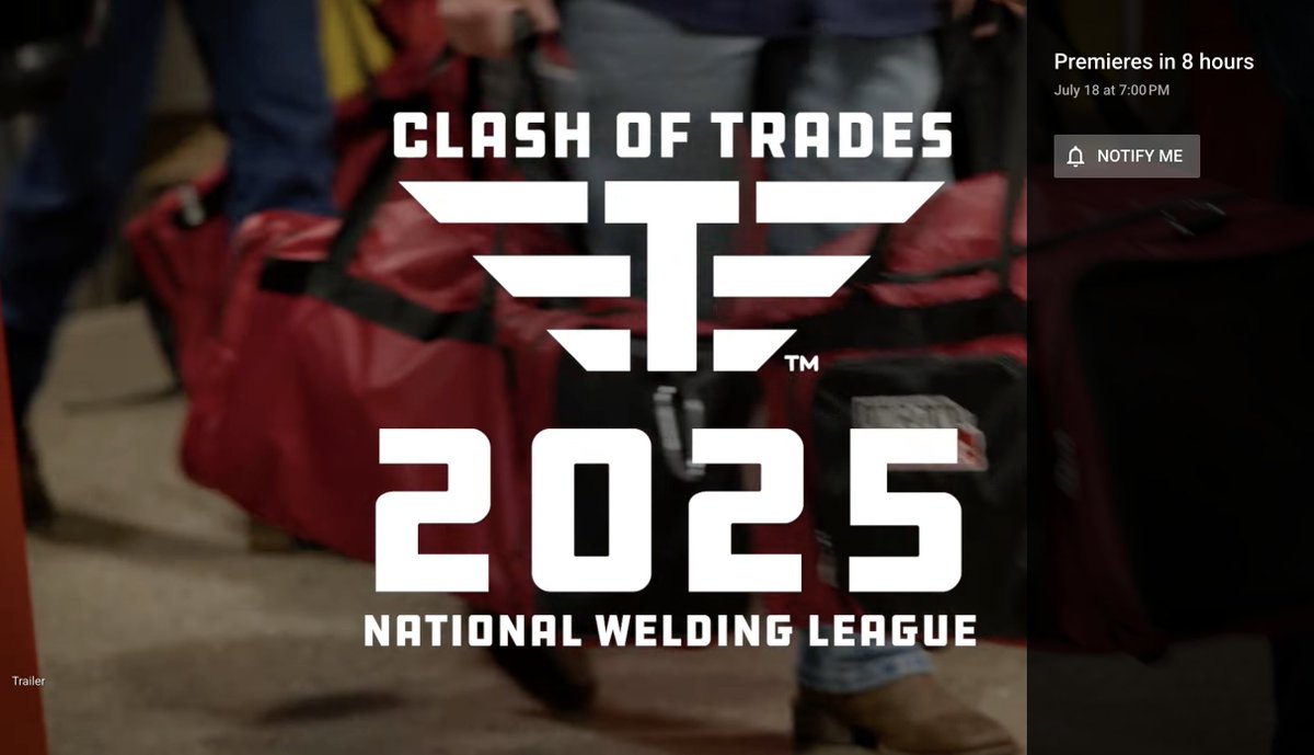 Are you ready for tonight’s premiere of the Season 3 National Welding League Championship?

Hit the link below and then tap “Notify Me” so you’ll be one of the first to find out which talented student earned the title of National Welding League Champion🏆 loom.ly/iPuy0ik