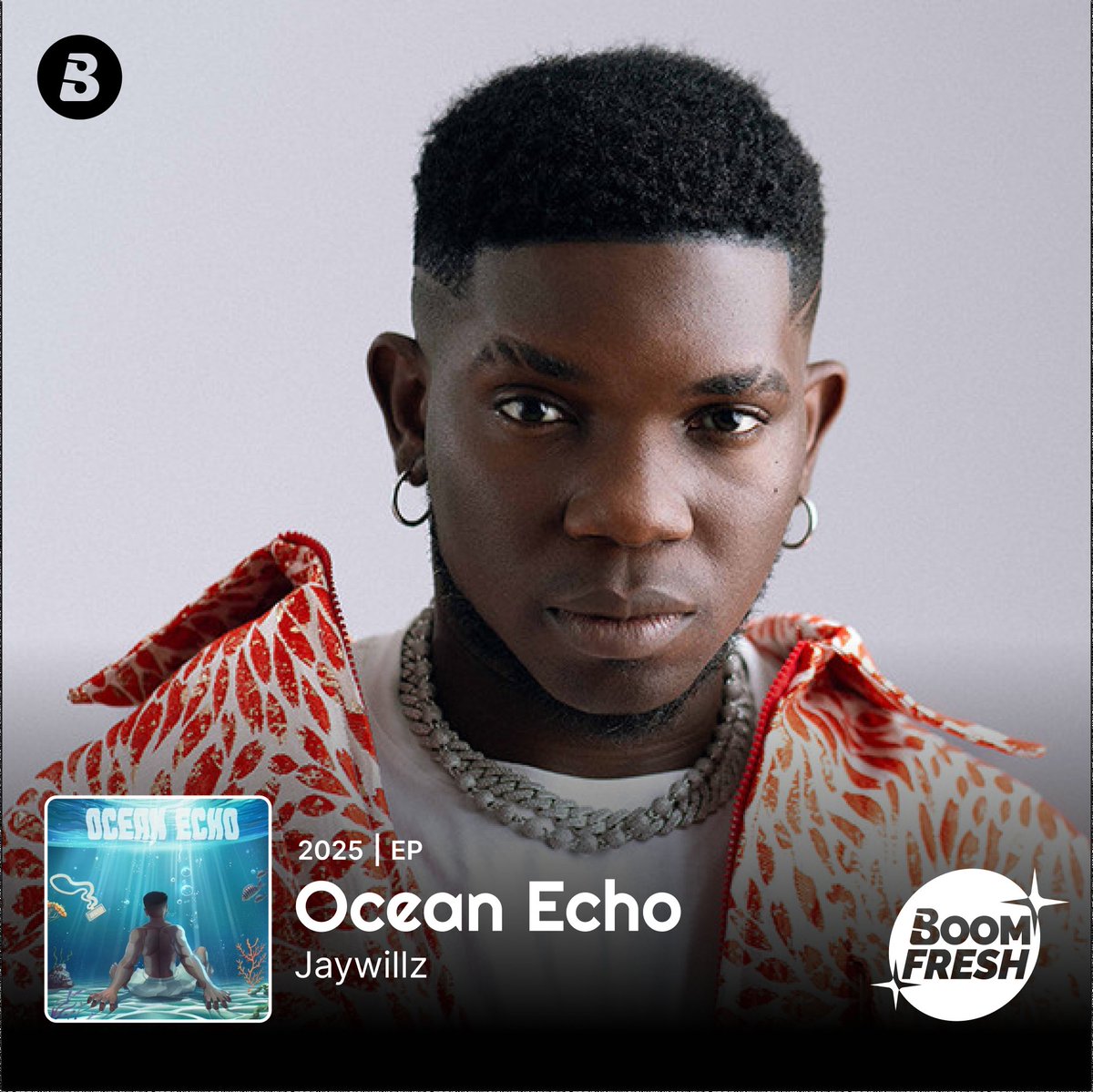An EP with all the feels. Dive into <a href="/RealJaywillz/">JAYWILLZ</a> new drop #OceanEcho 🎶🔥
Dive In. No skips.🔊🔥
🎧Just press play and feel EVERYTHING. 

Now Streaming On #Boomplaymusic
🎧🔗 Boom.lnk.to/Jaywillz_Ocean…

#Jaywillz #OceanEchoEP #NewMusicFriday #Boomfresh #Boomplay #HomeOfMusic