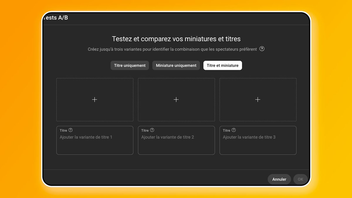 LTDD_Off's tweet image. L'A/B test des titres Youtube débarquent enfin en France ! 🇫🇷
Comme pour les miniatures, on va pouvoir tester jusqu'à 3 titres et on même les tester avec des miniatures précises si l'on veut
On a déjà pu l'expérimenter et franchement c'est super intéressant 😇
Vous en pensez…