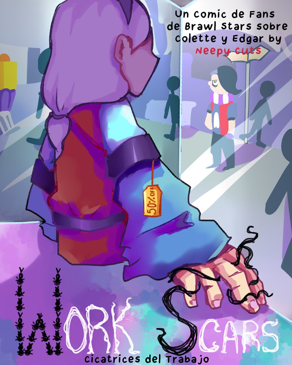 NeepyCuts's tweet photo. Cicatrices del Trabajo: Una historia sobre Colette, Edgar y las dificultades del comercio minorista.
Fan Cómic COMPLETO de Brawl Stars.
Idioma: Español
Página Delantera
#coledgar #edlette #colgar #fanart #GiftShopTrio #griff #BrawlStarscomic #griff #colettexedgar https://t.co/ZEs0OBHS5l