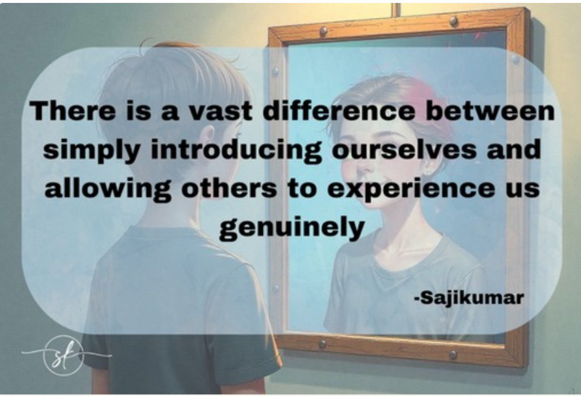 Skanauthor's tweet image. Anyone can introduce themselves.
Very few dare to be truly seen.
For more visit website
Website link: sajikumar.co.in
#Sajikumar #Authenticity
#GenuineConnections #ModernLife #SKSpeaks #Humandepth #selfawareness