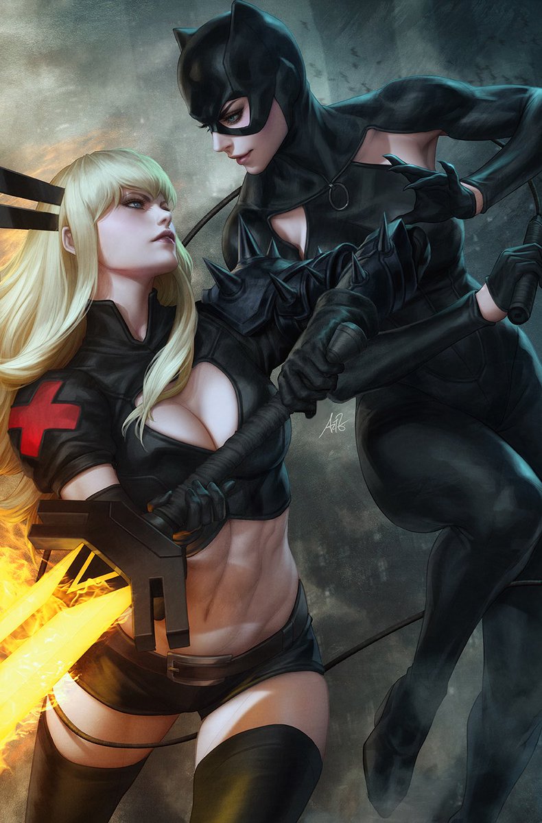 Finally I can reveal my latest cover for Deadpool/Batman 1, which is also an unexpected cover of DC/Marvel mashup - with Magik and Catwoman. So much fun working on it! #magik #catwoman <a href="/DCOfficial/">DC</a> <a href="/MarvelComicsHQ/">Marvel Comics</a>
