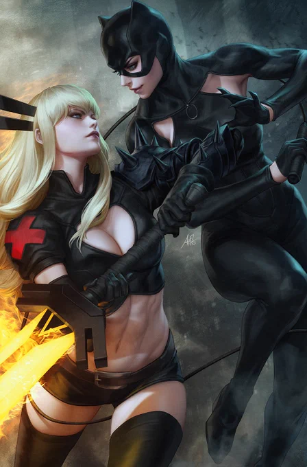 Finally I can reveal my latest cover for Deadpool/Batman 1, which is also an unexpected cover of DC/Marvel mashup - with Magik and Catwoman. So much fun working on it! #magik #catwoman