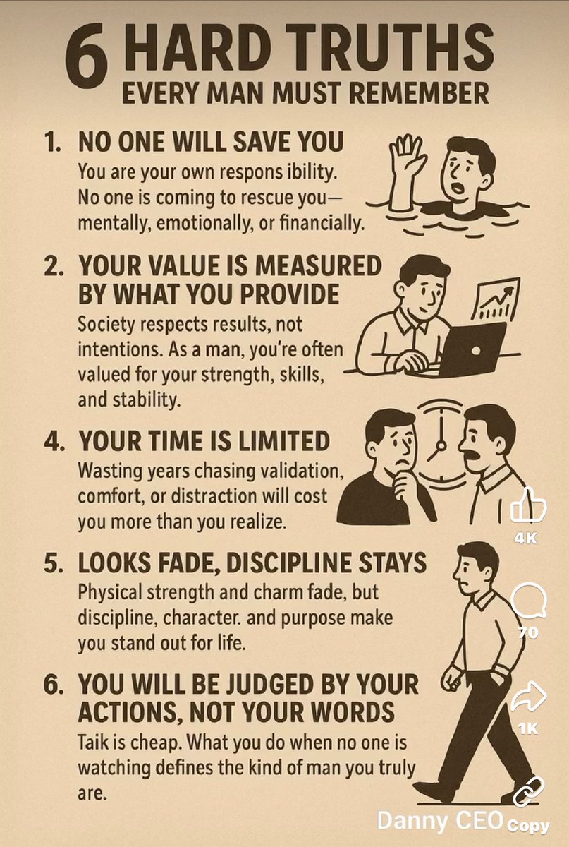 JimHawk67327371's tweet image. Hard truths..especially #6 your words in themselves mean nothing..only the actions they inspire. Good morning Hawlets 😉