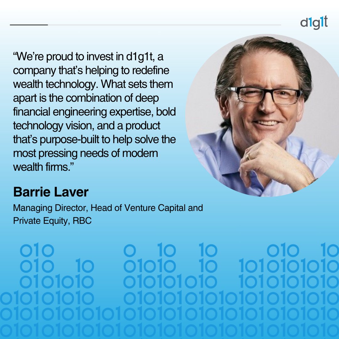 We're proud to share that RBC is leading a strategic investment round in d1g1t, alongside JAM FINTOP, to help accelerate our product roadmap, scale operations, and expand across the U.S. market. Read the press release: d1g1t.com/resources/blog… #wealthtech  #Fintech
