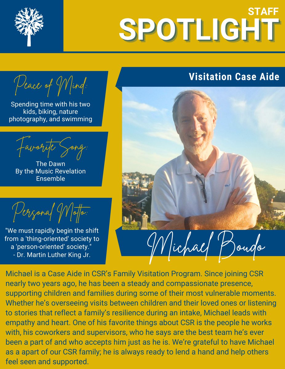 #CSRFamilyFridays: This week’s #StaffSpotlight brings heart and compassion to everything he does, living by the words: “I’m here to help.” Whether he's guiding a family through visitation or lending a hand to a colleague, his care and dedication shine through every day.