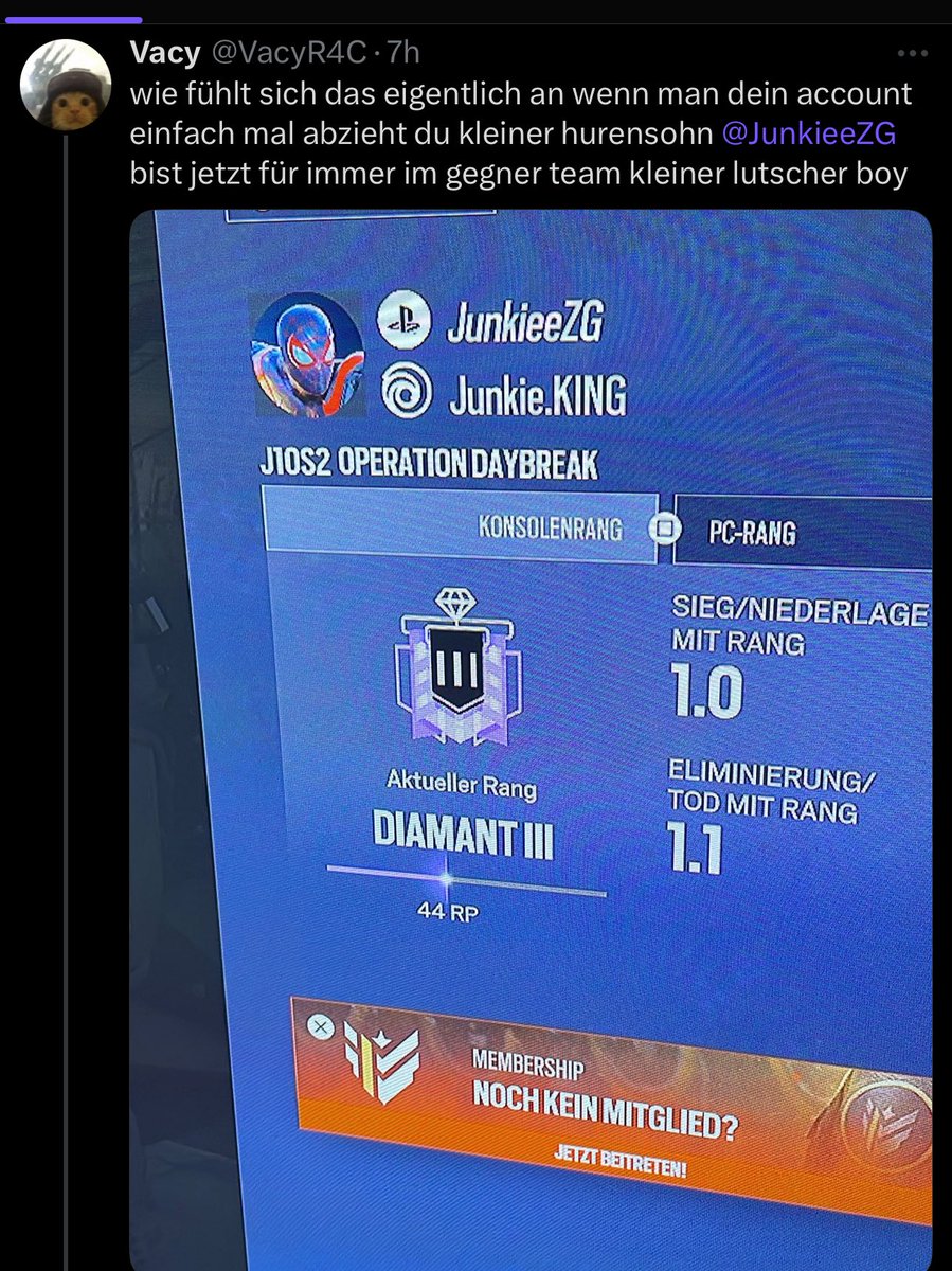Liebe Community! 
AUFPASSEN! 🚨

Dieser Account wurde von unserem Spieler gepullt. Falls also, elotrap, Hass Nachrichten etc. passieren, haben wir damit NICHTS zu tun!

Der ACC (JunkieZG) hat also nichts mehr mit Zach Gaming zu tun! 

Gerne RT 🙏🏻