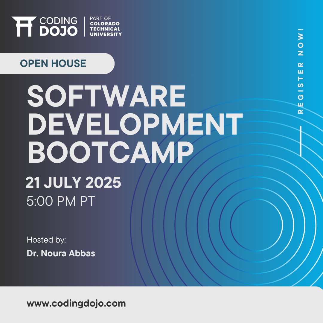 CodingDojoDotCo's tweet image. Join us for our next Virtual Open House and discover how you can unlock your potential in Software Development in 2025. 

Meet our instructors. ✅ 
Explore our curriculum. ✅
Get your questions answered. ✅
