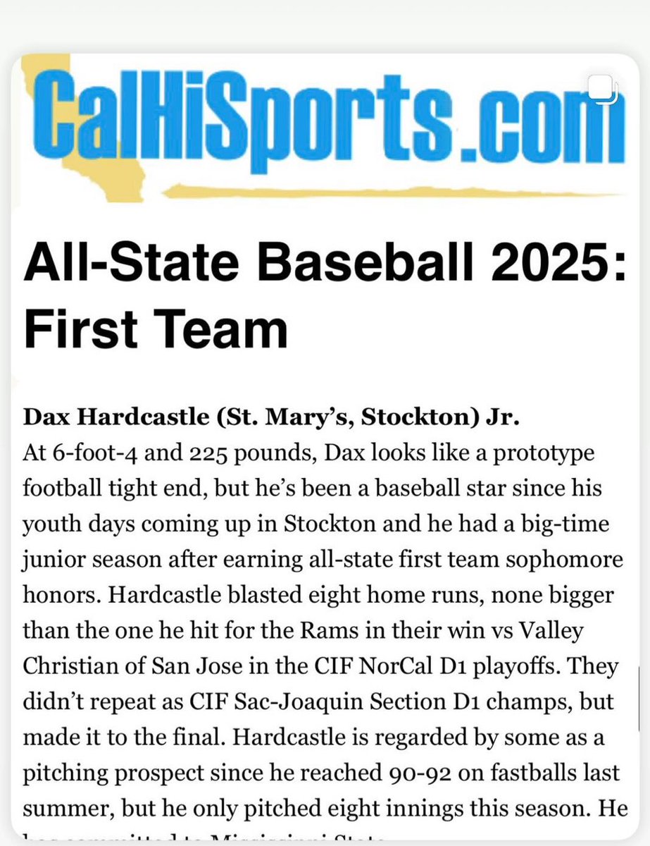 Congratulations to <a href="/Daxhardcastle7/">Dax</a> What a year! 🐏 ⚾️