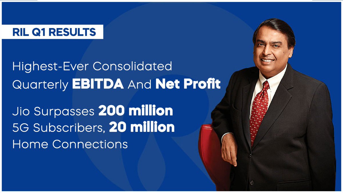 RIL posts highest ever consolidated quarterly PAT which increased by 76.5% Y-o-Y in Q1 FY2025-26