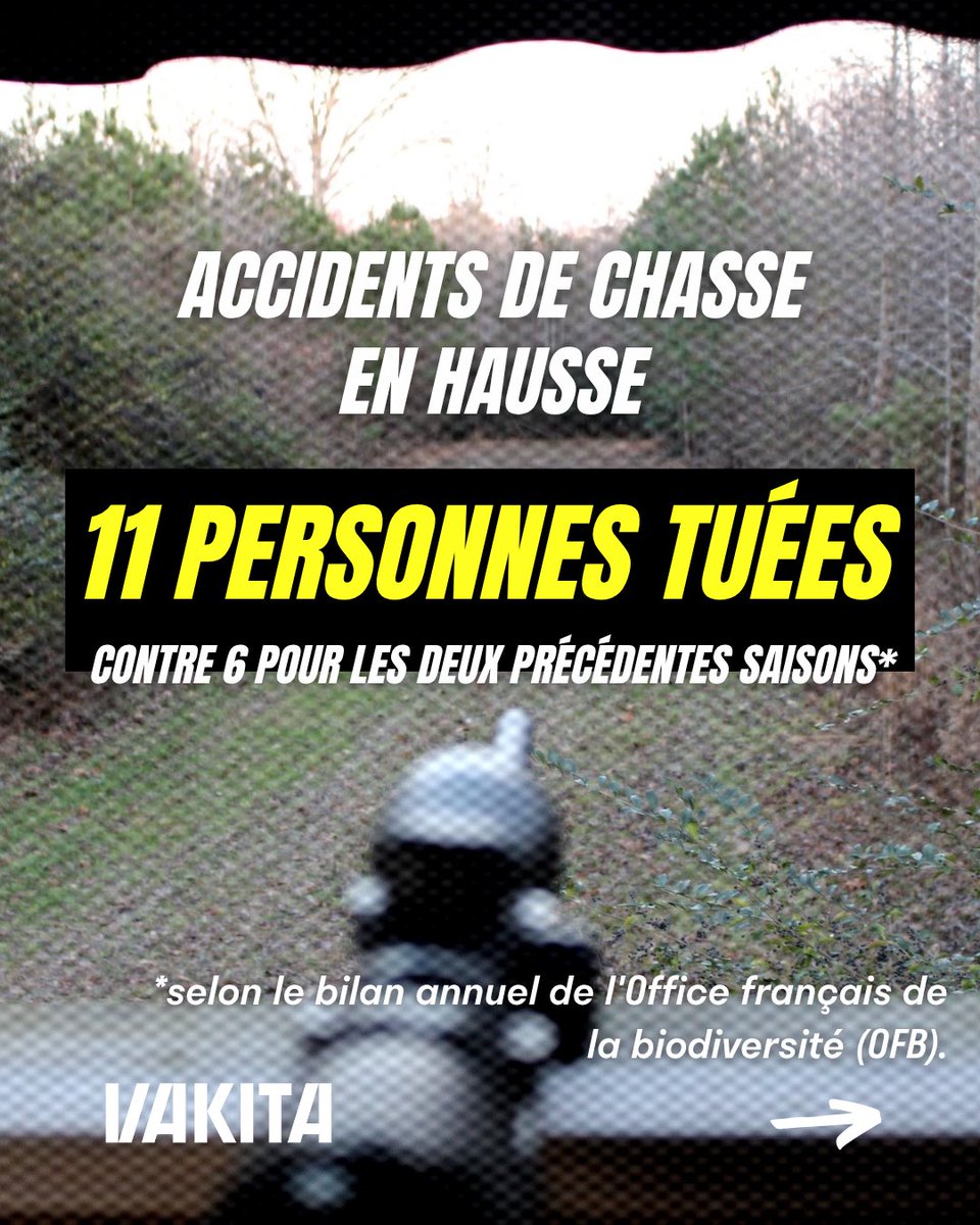 vakitamedia's tweet image. ⚠️ACCIDENTS DE CHASSE
Le nombre de tirs mortels à presque doublé.
Les agents de l’OFB publient le bilan annuel pour la saison de chasse 2024/2025.