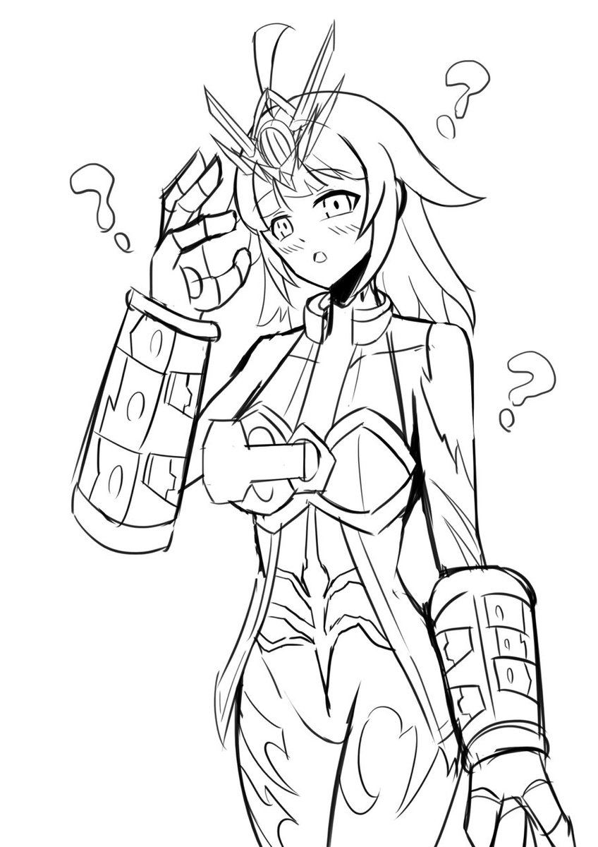 wip 大人になったヴィヴィ描こうとしたら体格だけ大人になっちまった… 