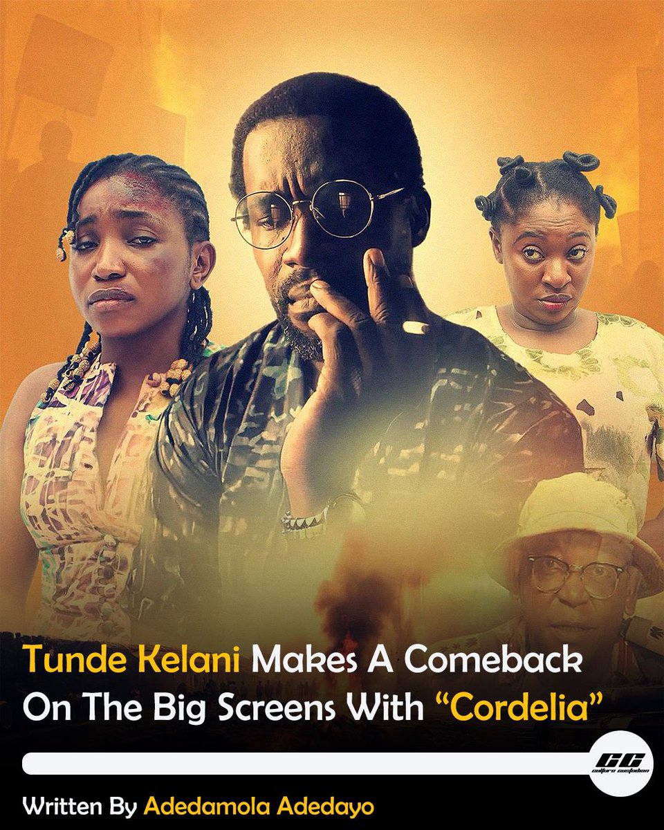 TK is back on the big screen! 

Tunde Kelani’s Cordelia, a 1990s political drama adapted from Femi Osofisan’s novella drops today.

If you’re not in the queue yet, you just might be late to cultural moment. 

🔗More here: culturecustodian.com/tunde-kelani-m…