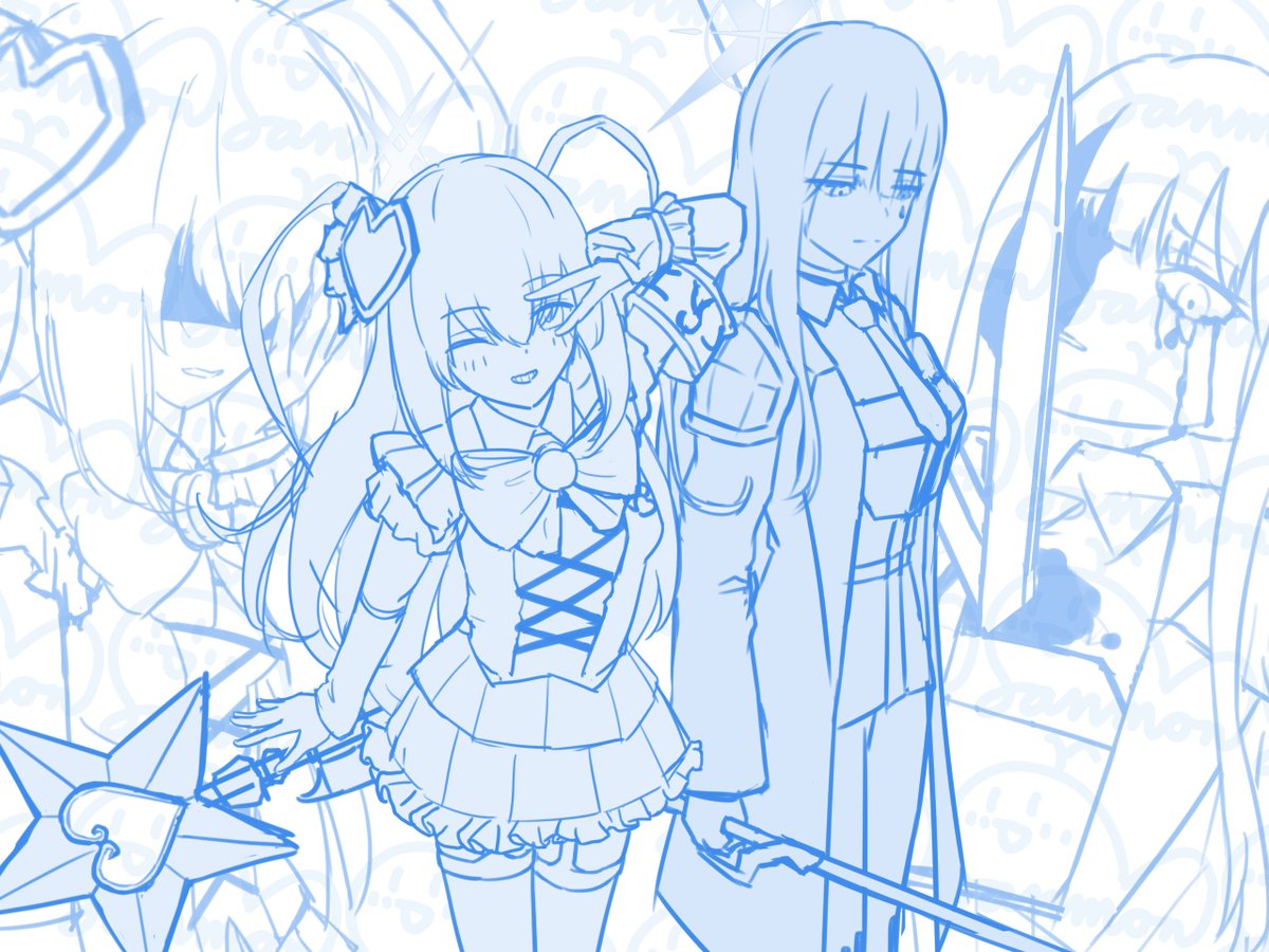Sanmon_illus's tweet image. ラフは良い感じ( ´ ω ` )