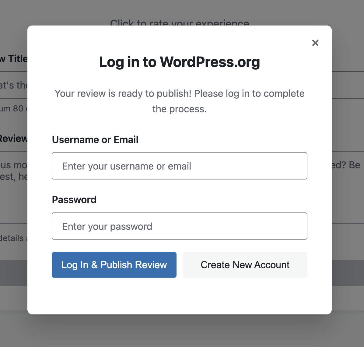 jamesckemp's tweet image. It'd be much better if we could link to a review form like this on dotorg, which prompts you to log in or sign up after you've populated the review. Right now if you click a link to leave a product review and you're not logged in, there's no form and a *tiny* message saying you…