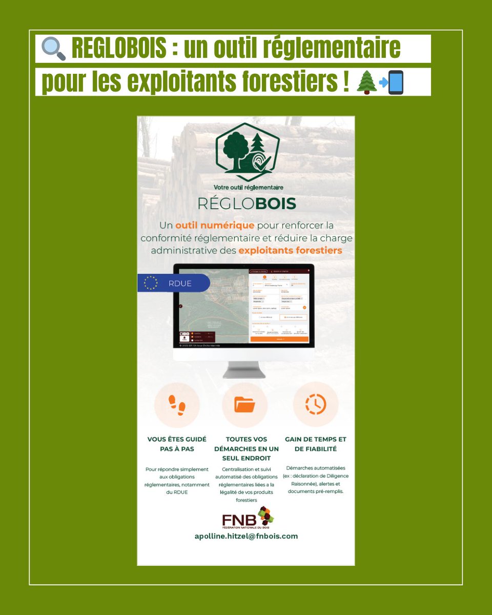 REGLOBOIS : un outil réglementaire pour les exploitants forestiers !

Pour renforcer la conformité réglementaire et réduire la charge administrative des exploitants forestiers, la FNB développe l’outil REGLOBOIS.

En savoir plus : fnbois.com/reglobois/