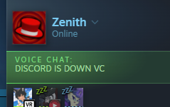 ZenithVal's tweet image. Discord servers having a fit. Steam by beloved backup.