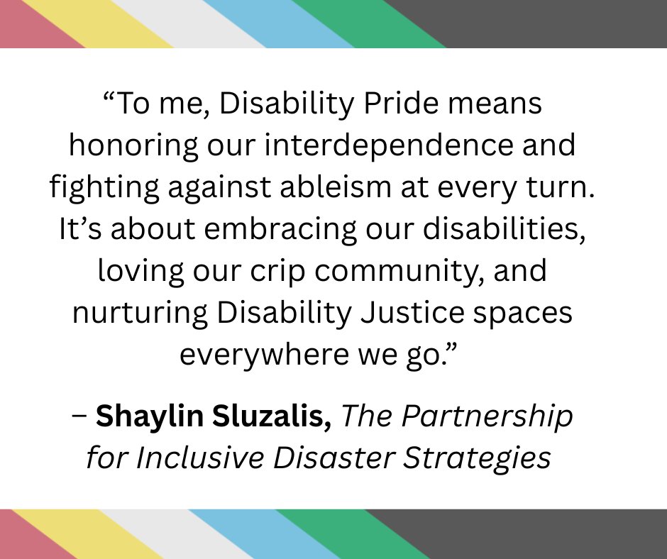 disasterstrat's tweet image. Disability Pride is about love, resistance, and community. 💛♿