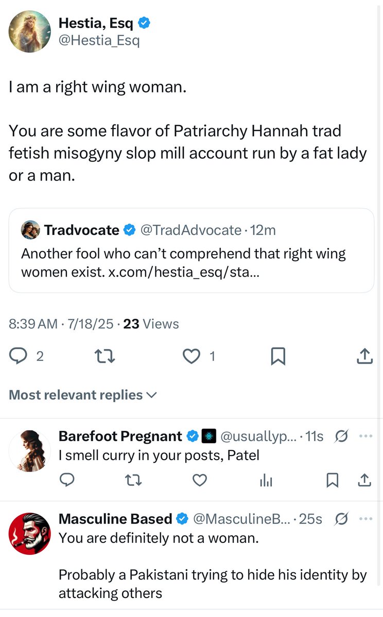 Hestia_Esq's tweet image. Be very careful calling out the Indian AI Trad Slop Mill accounts or they’ll hit you with the “I know you are but what am I”
