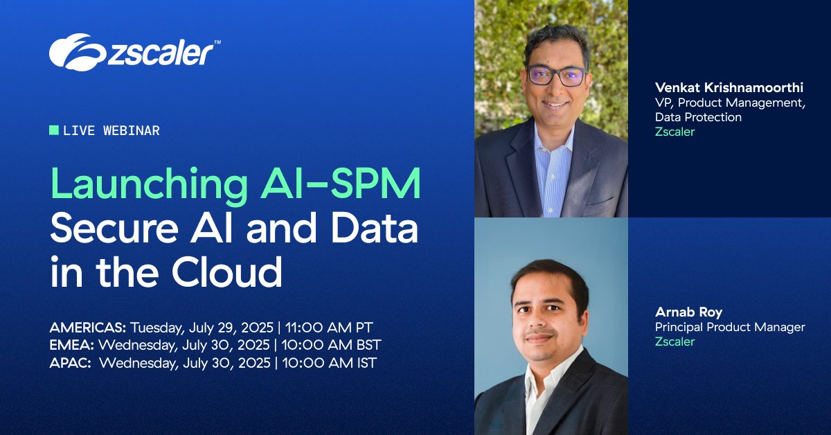 chewievt's tweet image. 🚀 AI adoption brings innovation—but also new risks. Is your team prepared?
Join our webinar to explore how Zscaler AI-SPM protects your data, mitigates AI risks, and ensures compliance. Gain insights, strategies, and see a live demo!

🔗 Register Now: tinyurl.com/24d2a62e