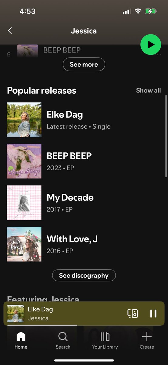 Again? 😭 Spotify really adding random ass songs to Jessica Jung’s profile huh