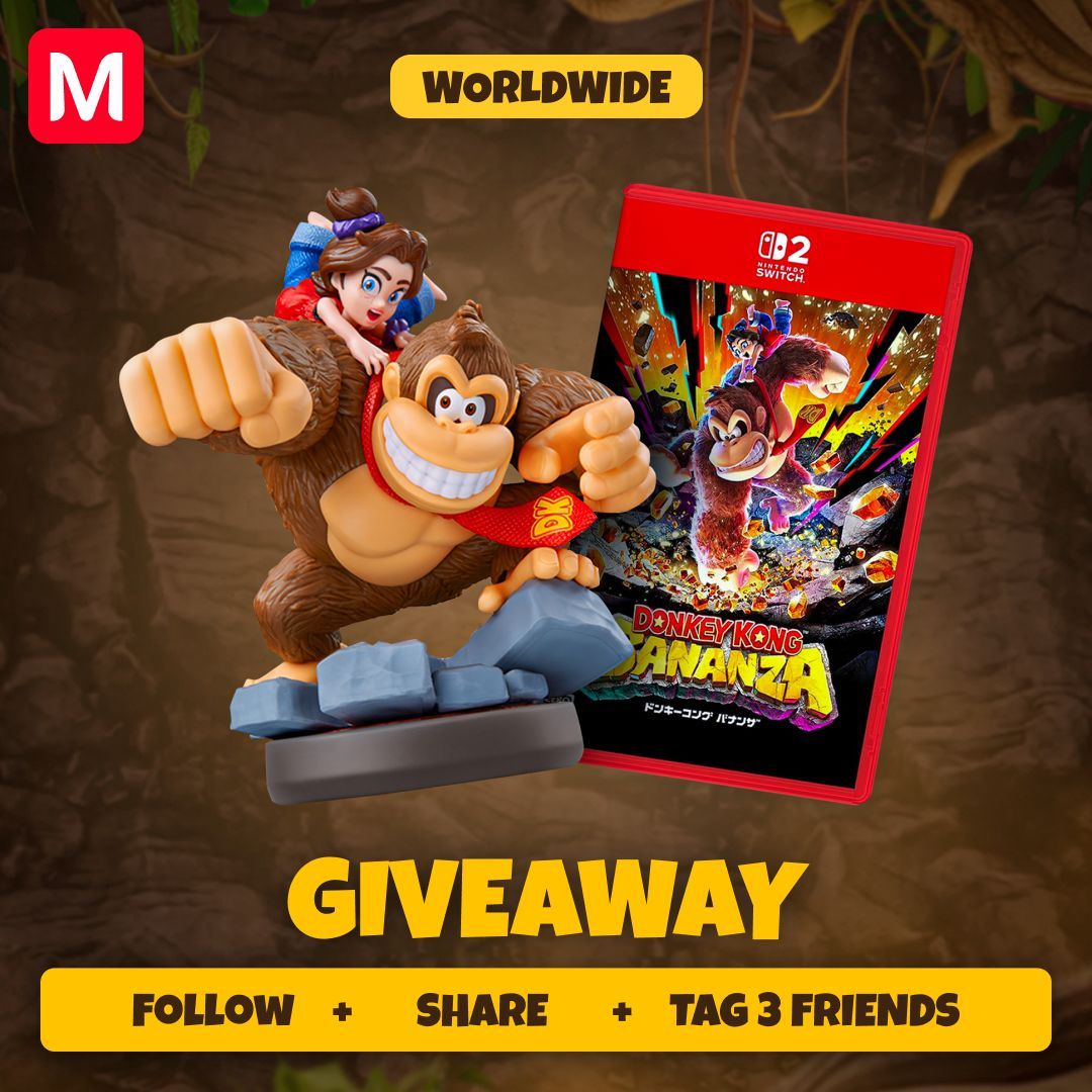 🍌 GIVEAWAY 🍌
We’re celebrating Donkey Kong Bananza with an epic giveaway!
Win a Nintendo Switch 2 Game &amp; Donkey Kong &amp; Pauline Amiibo Set

How To Enter:
🦍  Follow us
🦍  Share this post
🦍  Tag 3 friends

For more info: 
🛑buff.ly/QqU1m2D