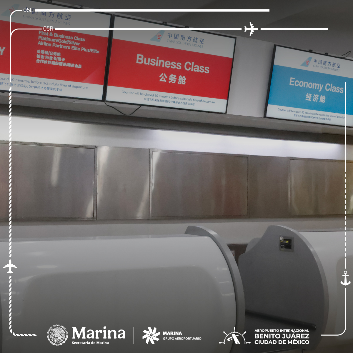 AICM_mx's tweet image. Recuerda que los mostradores de China Southern Airlines se encuentran en la bahía F3 de la Terminal 1: #ArptoBJ