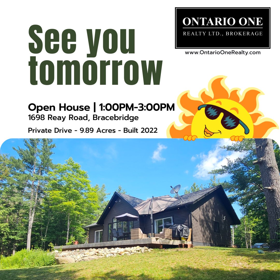 RayDickson's tweet image. 🏡 Open House Tomorrow!
📍 1698 Reay Road, Bracebridge
🕐 Saturday 1–3 PM

Muskoka - Stunning 2022-built bungalow - 9.89 acres of privacy! In-floor heating, cathedral ceilings, a huge deck, and total peace from the road. 🌲✨
ontarioonerealty.com/ON/bracebridge…