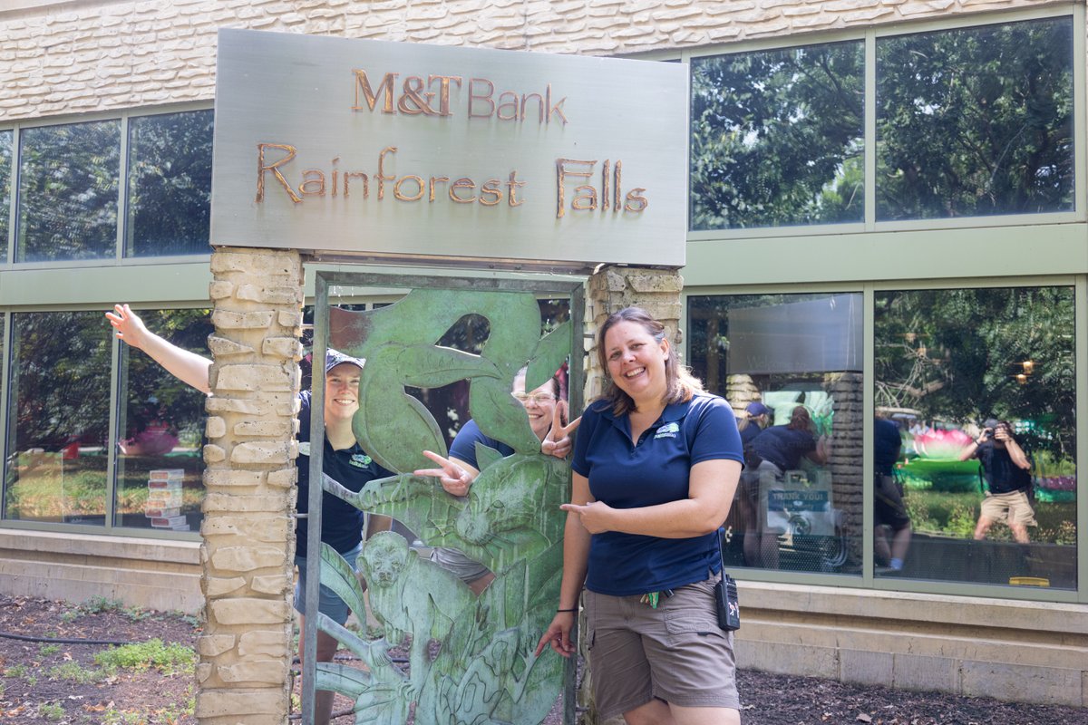 buffalozoo's tweet image. As part of National Zookeeper Week, we’re spotlighting a Buffalo Zoo keeper team each day! Today, we feature our Rainforest Team!

Our Rainforest Team oversees all of the animals who reside in our M&amp;amp;T Bank Rainforest Falls exhibit, including our anteater, howler monkeys and more!