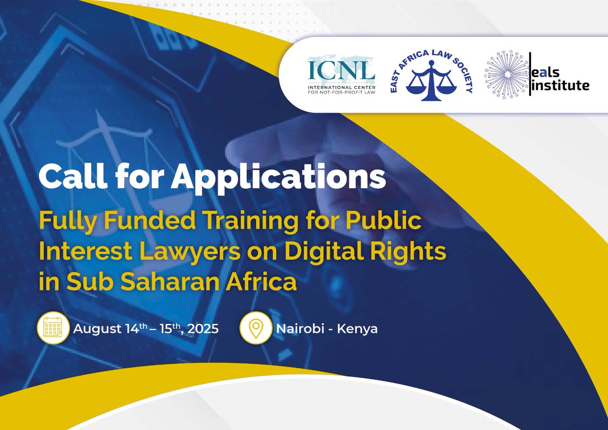 Call for Applications!

Are you a public interest lawyer passionate about defending digital rights in Africa?

Join a fully funded regional training on Digital Rights in Sub-Saharan Africa, happening August 14–15, 2025 in Nairobi, Kenya.

🌐 Gain hands-on legal training
🧠 Learn
