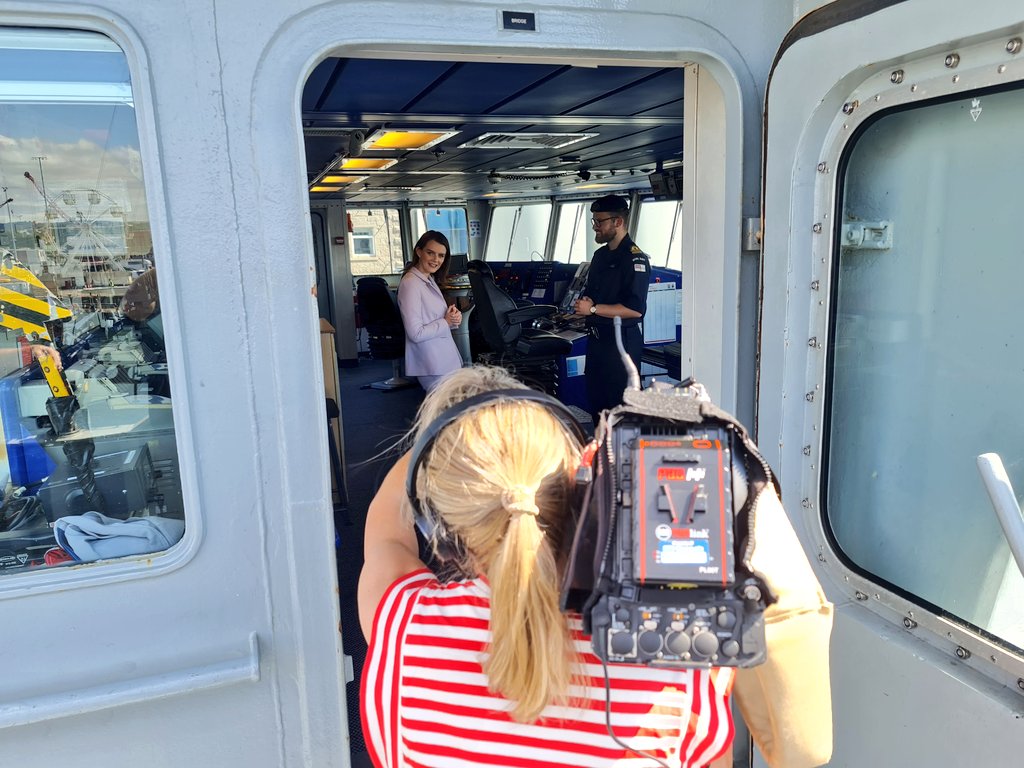 RNinScotland's tweet image. Tune into @STVNews this evening 📺 (1830) which comes live from #TallShips2025 ⛵️ #Aberdeen and features an interview from @hms_mersey 👇 🎥