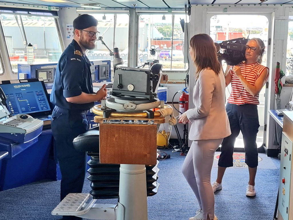 RNinScotland's tweet image. Tune into @STVNews this evening 📺 (1830) which comes live from #TallShips2025 ⛵️ #Aberdeen and features an interview from @hms_mersey 👇 🎥