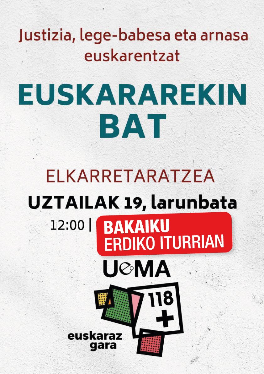 Bihar euskararen aurkako erasoak salatzeko elkarretaratzea #EuskararekinBat