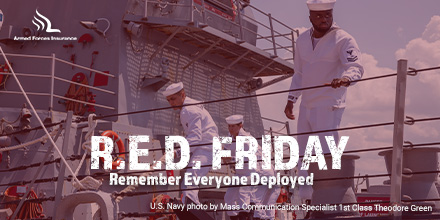 AFI (@armedforcesins) on Twitter photo On this R.E.D. Friday we remember everyone deployed until they all come home. #OurMissionIsYou #REDFriday On this R.E.D. Friday we remember everyone deployed until they all come home. #OurMissionIsYou #REDFriday