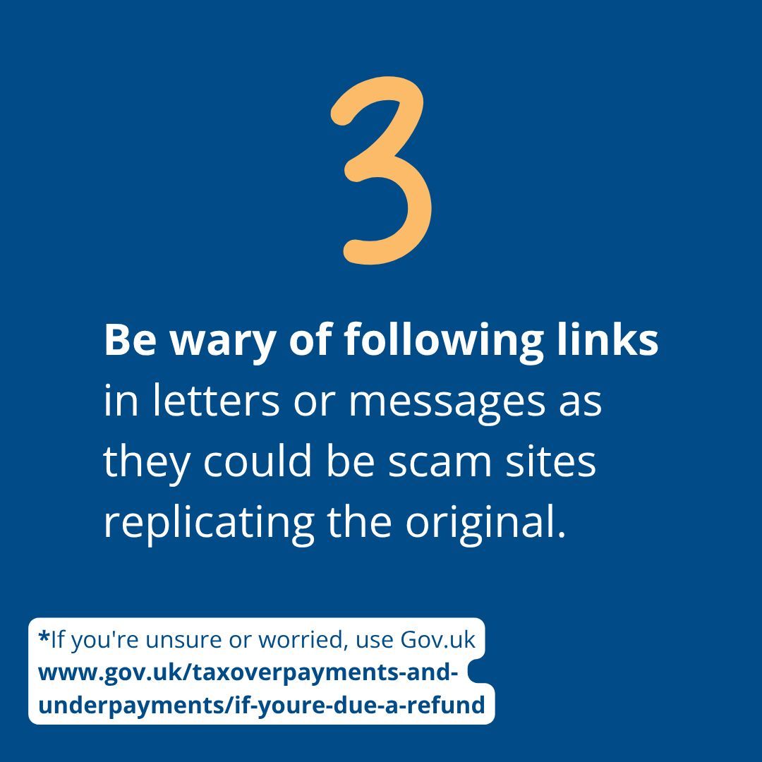 HMRC is sending tax calculation letters to people who are due an income #tax #refund. But scammers often pose as HMRC.

Check if your tax refund letter is genuine: buff.ly/3x7K5ll 

If you think you've been a victim of scams, contact buff.ly/iRRR4v6