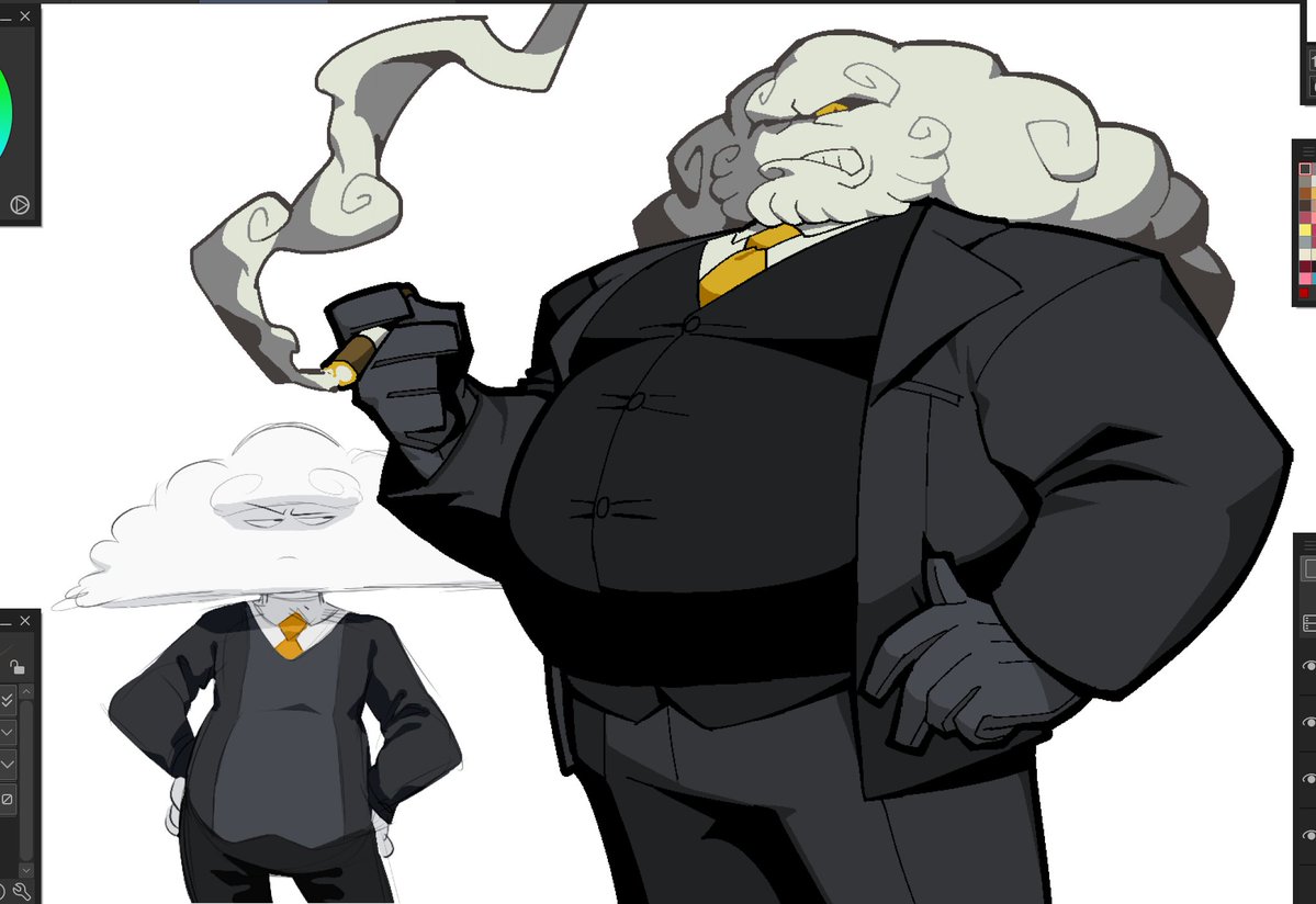 sockdotclip's tweet image. another redraw of an ancient (2020) gabe doodle
pretty sure the old one was merely a weird fan request but i feel like it could've changed the entire course of his character if i pushed the whole "big evil businessman" look
#oc