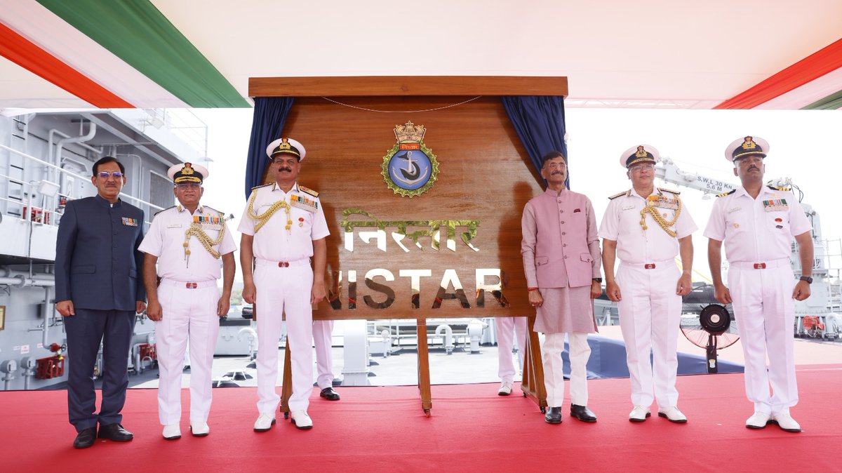 SpokespersonNavy (@indiannavy) on Twitter photo #INSNistar - A 16, the first Nistar-Class Diving Support Vessel, was commissioned today, #18Jul 25, at #Visakhapatnam with Raksha Rajya Mantri Shri <a href="/SethSanjayMP/">Sanjay Seth</a> as the Chief Guest, in presence of Adm Dinesh K Tripathi, #CNS. Senior Officials from the #IndianNavy, Local #INSNistar - A 16, the first Nistar-Class Diving Support Vessel, was commissioned today, #18Jul 25, at #Visakhapatnam with Raksha Rajya Mantri Shri <a href="/SethSanjayMP/">Sanjay Seth</a> as the Chief Guest, in presence of Adm Dinesh K Tripathi, #CNS. Senior Officials from the #IndianNavy, Local