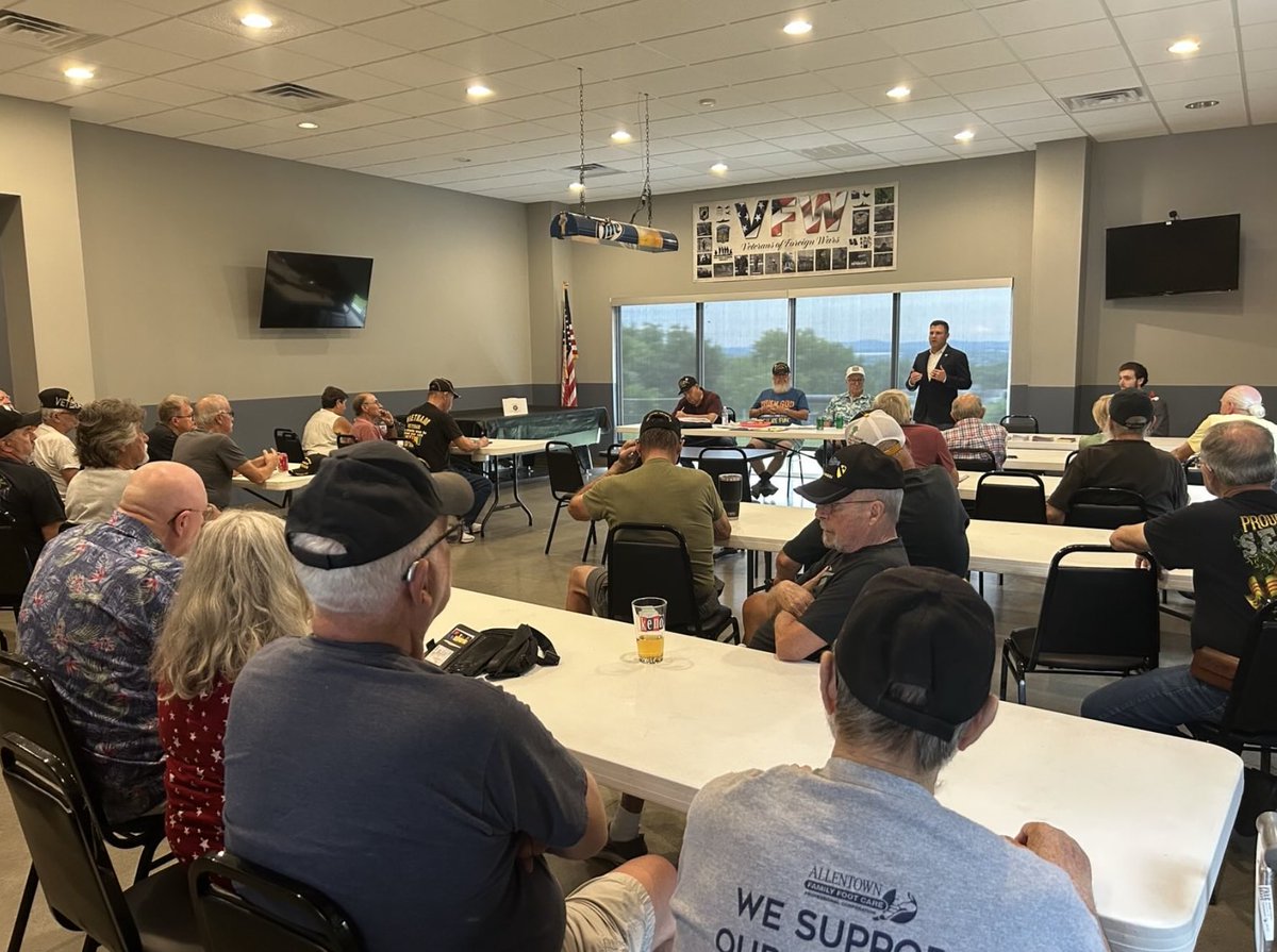 RepMackenzie's tweet image. I recently had the honor of visiting VFW Post 7293 — the Home of the Tomcat — to thank our local veterans for their service and continued leadership in the community. With nearly 40,000 veterans living in the Greater Lehigh Valley, posts like 7293 play a vital role in providing…