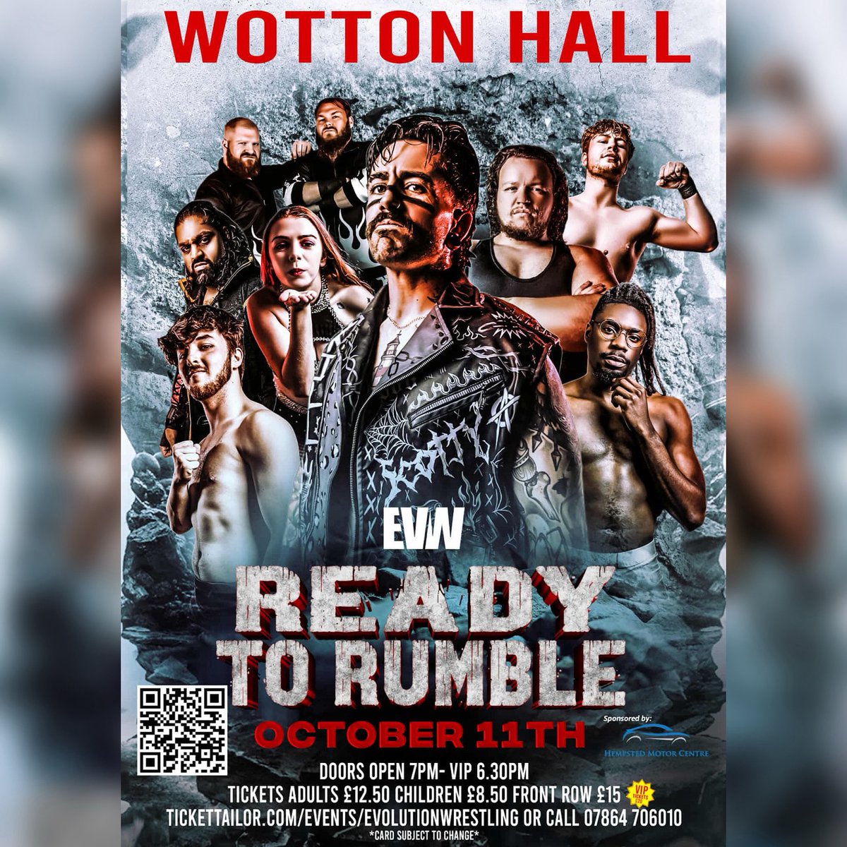 evolutionwres's tweet image. 🚨 POSTER DROP! 🚨
EVW returns to Wotton Hall, Gloucester on Oct 11 for READY TO RUMBLE 💥
Featuring: Scotty Rawk, Levi Cooper, Alexa Rae + a 30-person Royal Rumble!
Winner gets a title shot Nov 22 at GL1!
🎟️ buytickets.at/evolutionwrest…
