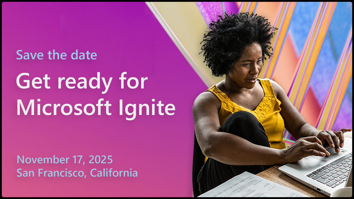 msdev's tweet image. Save the date! Microsoft Ignite is coming the week of November 17 in San Francisco. Sign up to get updates on event details and registration: msft.it/6012sBe6g