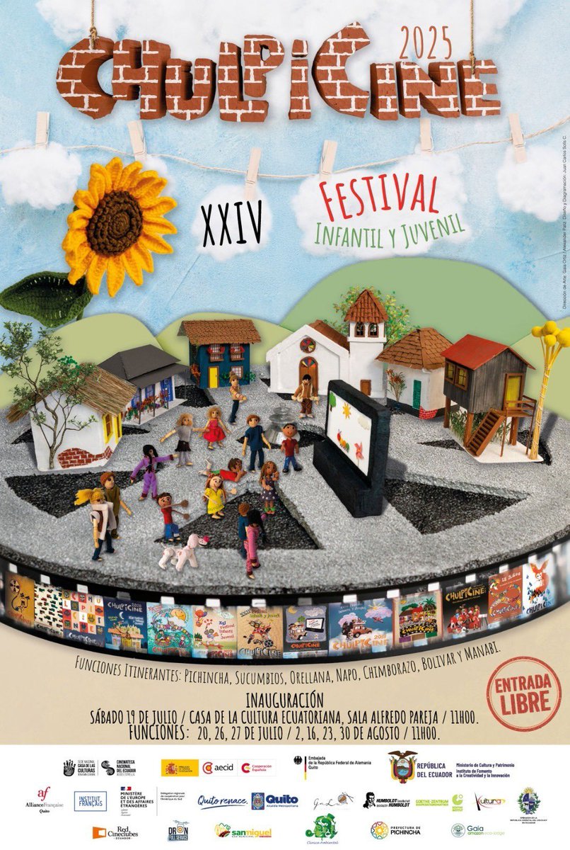 EmbEspañaEcuador (@embespecuador) on Twitter photo 📽️🍿Comienza el XXIV Festival <a href="/ChulpicineEc/">Chulpicine</a>, que del 19/07 al 30/08 recorrerá 7️⃣provincias 🇪🇨 a través de funciones itinerantes.
La inauguración será mañana, sábado, en la <a href="/CasadelaCultura/">Casa de la Cultura Ecuatoriana</a>, Sala Alfredo Pareja, a las 11:00h. 🎬
¡Un plan perfecto para público infantil y juvenil!👏🏽 📽️🍿Comienza el XXIV Festival <a href="/ChulpicineEc/">Chulpicine</a>, que del 19/07 al 30/08 recorrerá 7️⃣provincias 🇪🇨 a través de funciones itinerantes.
La inauguración será mañana, sábado, en la <a href="/CasadelaCultura/">Casa de la Cultura Ecuatoriana</a>, Sala Alfredo Pareja, a las 11:00h. 🎬
¡Un plan perfecto para público infantil y juvenil!👏🏽