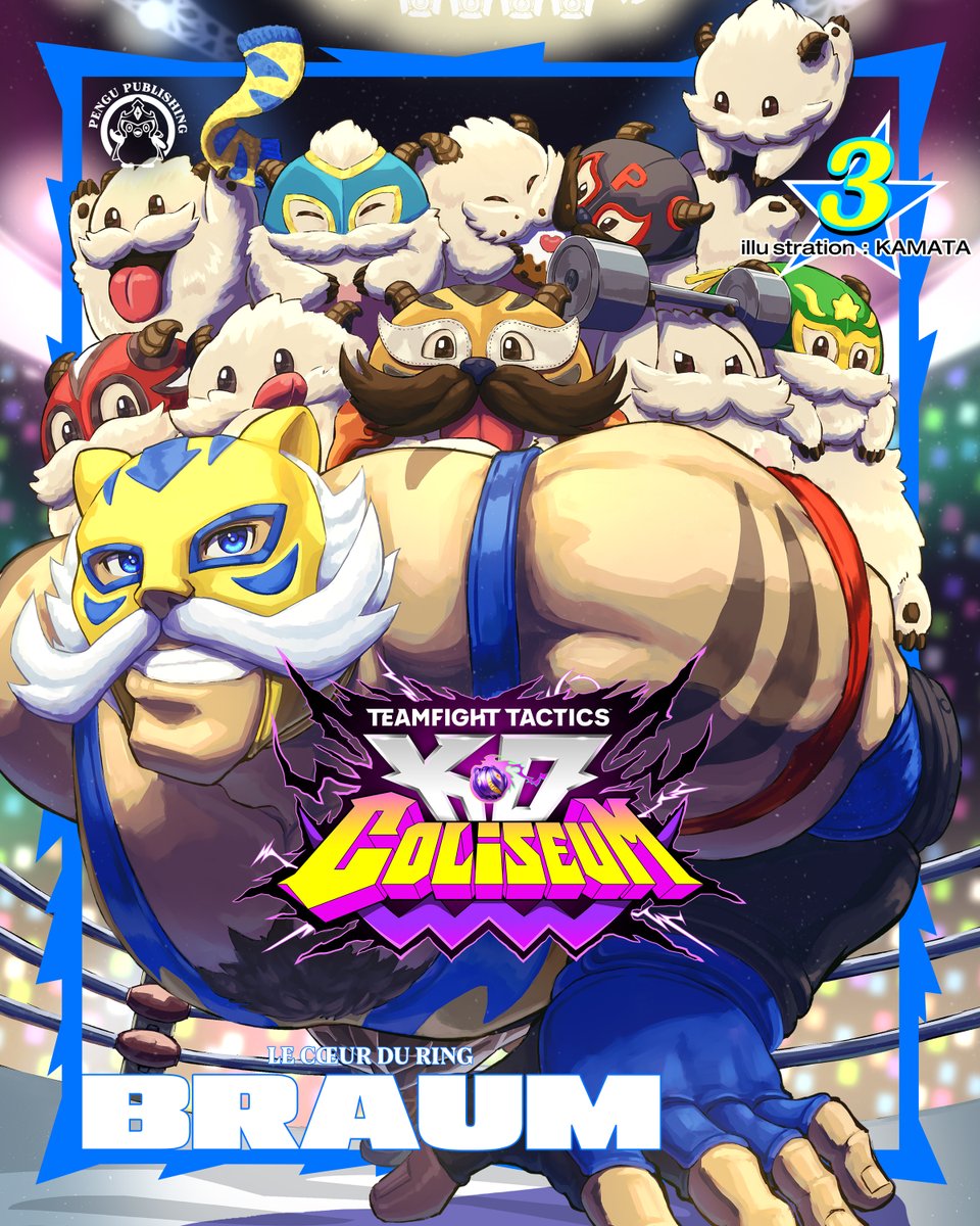 TFT_France's tweet image. Force et spectacle vont de pair pour Braum ! Ses fans duveteux sont gonflés à bloc et il est prêt à se battre dans K.O. Coliseum !
Restez à l'affût pour découvrir notre prochain combattant demain ! 🌟🎤🎶
🎨 @kamata_muscle