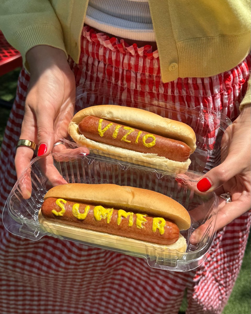 Nothing like eating glizzy's while watching our VIZIO TVs 🌭☀️