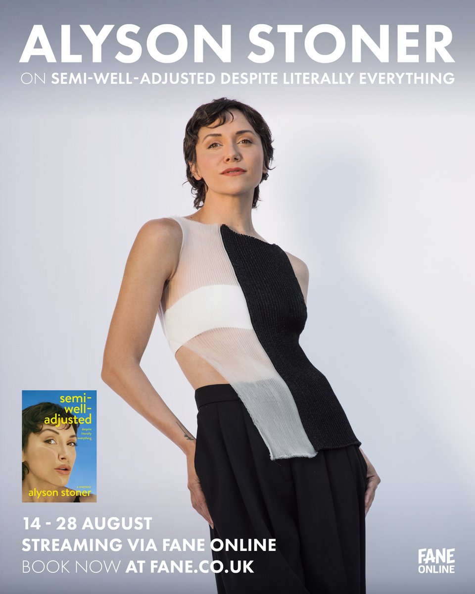 FaneProductions's tweet image. 📘NEW | It’s time you know the full story...
Join actor, activist & Dear Hollywood host @AlysonStoner for a raw & honest conversation about identity, dysfunction and surviving Hollywood from their book: Semi-Well-Adjusted Despite Literally Everything.
🎟️ fane.co.uk/alyson-stoner