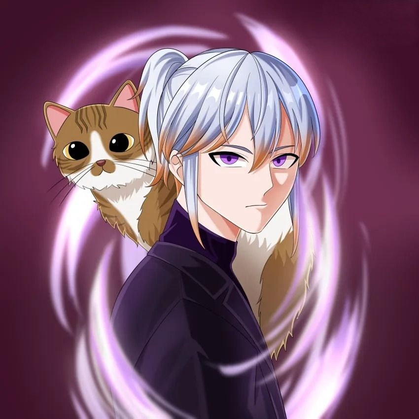 avadine_01's tweet image. With eyes that pierce like moonlit steel and a mystical aura swirling around him, he walks the shadows with a loyal feline guardian at his side. Together they are the calm before the storm silent powerful and unstoppable. 💞🌸

#commission #commissionsopen #animeart #illustraion