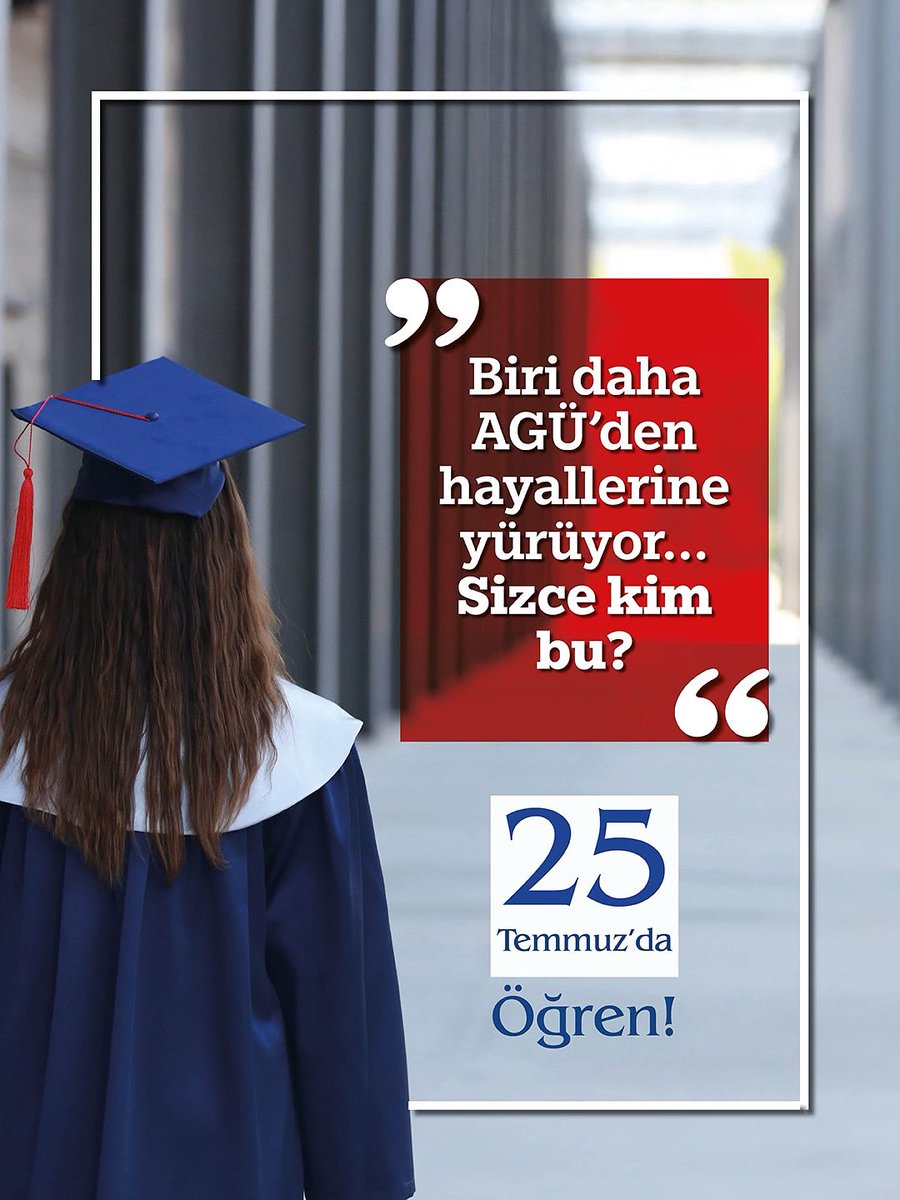 Biri daha AGÜ’den hayallerine yürüyor. Sizce kim bu? 🤔

Cevabı 25 Temmuz’da öğren! 😬 

#agü15yaşında